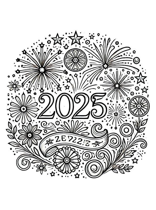  Persönliche Malvorlage erstellen Frohes 2025 malvorlage Motiv 